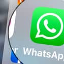 The logo of the mobile messaging software Whatsapp displayed on a tablet