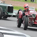 Stephen Skipworth pictured in action at Silverstone driving an Aston Martin in the St. John Horsfall Trophy race last weekend (Photo James Beckett)
