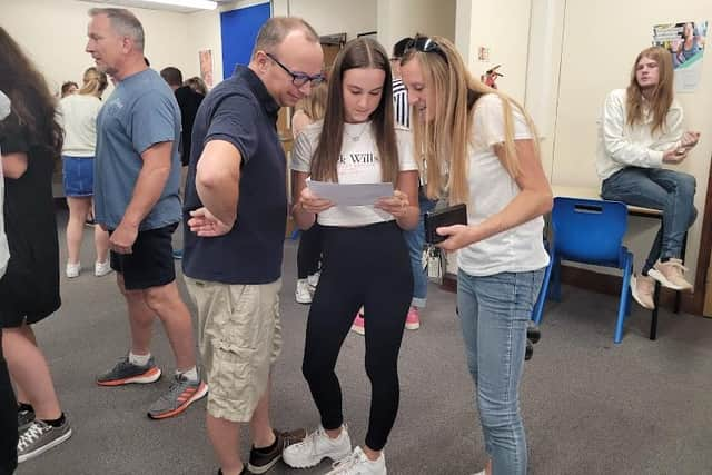 A Level Results Day: The Cottesloe School, Wing.