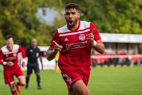 Asher Yearwood scored the winner as Risborough Rangers won 2-1 at leaders Crawley Green (Picture: Charlie Carter)