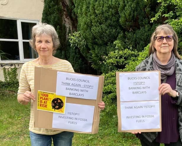 Bucks climate Activists Rachel Blackmore And Jane Mccarthy, photo from Charlie Smith, Local Democracy Service