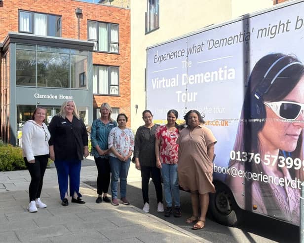 Team members from Clarendon House and Astley Hall, another Crown Care home, united for the Virtual Dementia Tour to build empathy and awareness around dementia care.