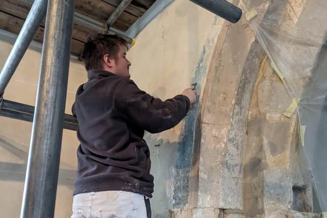 The company was tasked with restoring the stone work at the church