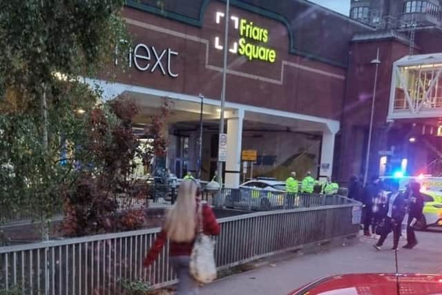 Aylesbury bus station was closed by the police, photo from Red Eagle Buses