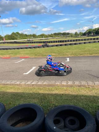 Gillen on the International karting circuit at Daytona Milton Keynes