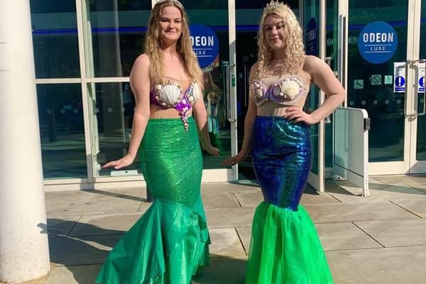 The mermaids outside Aylesbury Odeon
