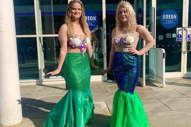 The mermaids outside Aylesbury Odeon