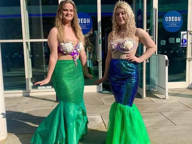 The mermaids outside Aylesbury Odeon