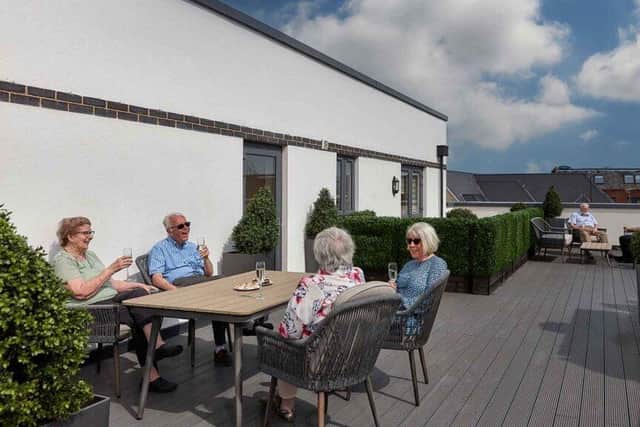 The rooftop terrace at Churchill Retirement Living's Oscar Lodge in Aylesbury