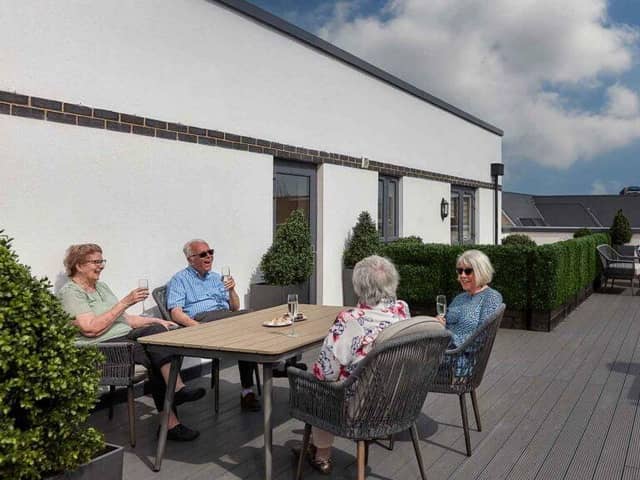 The rooftop terrace at Churchill Retirement Living's Oscar Lodge in Aylesbury