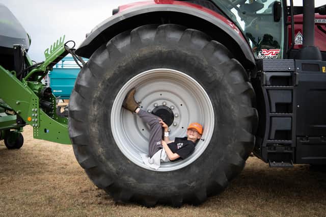 Bucks County Show 2022 - Taking a rest after a long day - Charlie Pelling, 9, (photo by Derek Pelling