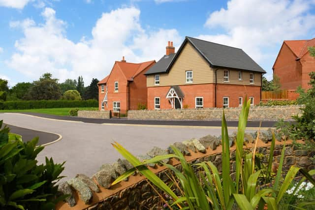 A typical Barratt Homes street scene at Grange View in Hugglescote