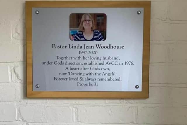 The pastor's plaque
