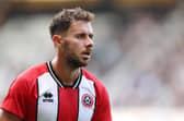 DERBY, ENGLAND - JULY 29: George Baldock of Sheffield United looks on during the pre-season friendly match between Derby County and Sheffield United at Pride Park on July 29, 2023 in Derby, England. (Photo by Michael Regan/Getty Images)