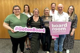 (L-R) Jennifer McMahon, Veronika Toth, Becky Reid, Lou Welham, Fred Sworder, Rodrigo Voss, Nicola Ch