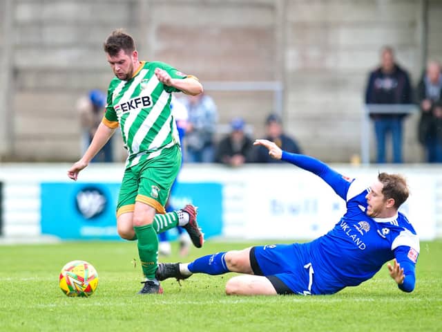 Action from Saturday's draw with Bedford Town. Photo by Mike Snell.
