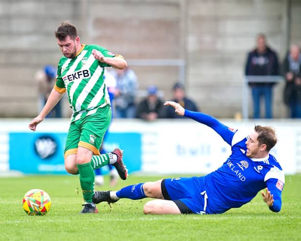 Action from Saturday's draw with Bedford Town. Photo by Mike Snell.