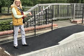 Councillor Caroline Cornell at the new ramp