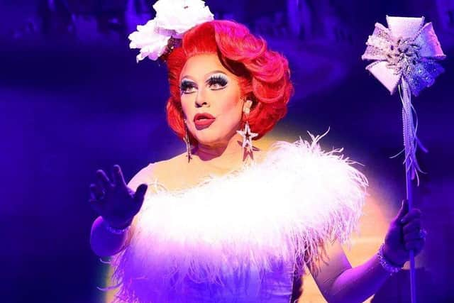 La Voix performing at Aylesbury Waterside Theatre's 2021 pantomime