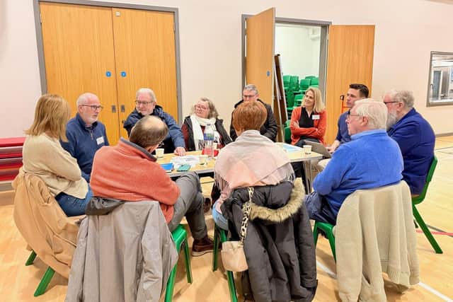 Laura Kyrke-Smith MP hosts an NHS consultation in Kingsbrook with members of the public, in which access to GP appointments was raised as an issue.