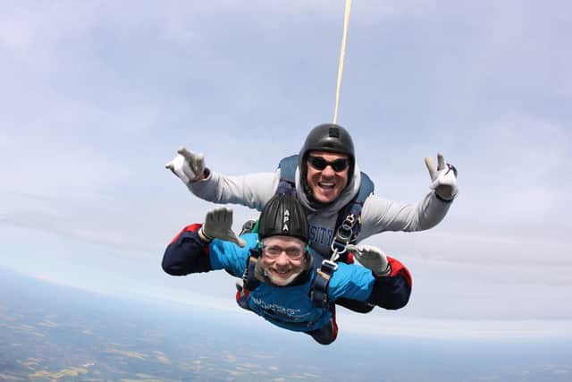 Anthony skydiving in Hampshire in 2014