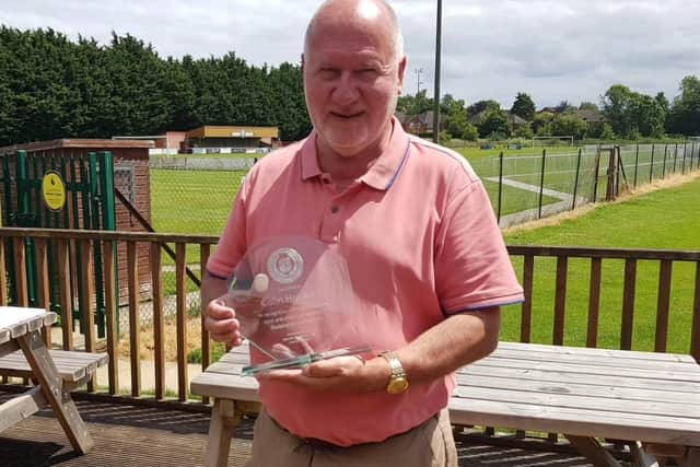 Colin Howkins receiving his recognition