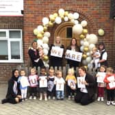 Celebrating the news at Grasshoppers Day Nursery