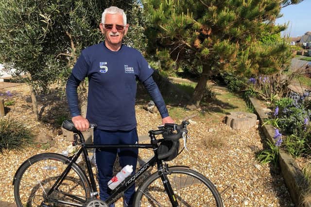 Clive will be riding Chris's bike for the London to Paris cycle