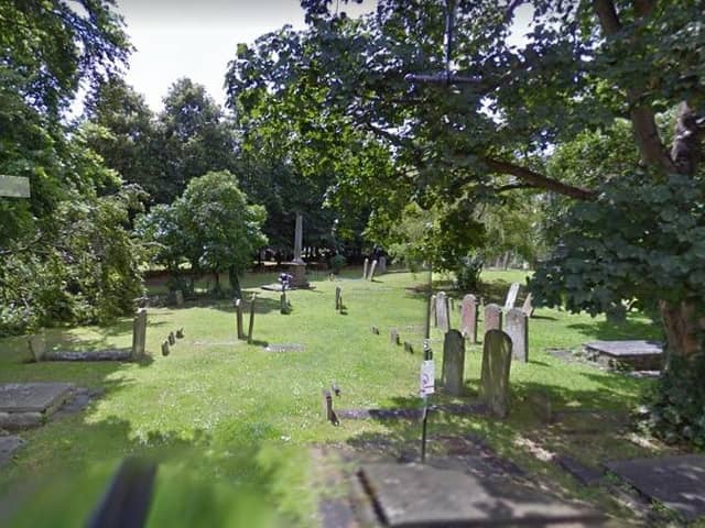 Tombstones outside St Mary's Church in Aylesbury