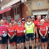 Thame Mayor, Andy Gilbert, with Thame cyclists