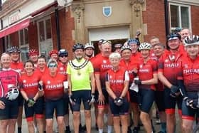 Thame Mayor, Andy Gilbert, with Thame cyclists
