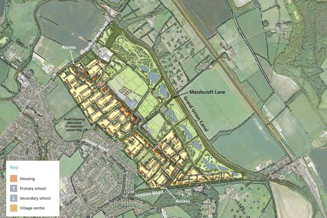 The plans of the village, Marshcroft, which have been submitted to the council
