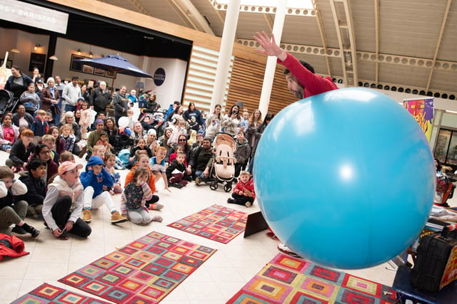 The show included magic tricks and balloon swallowing, photo from Derek Pelling