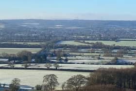 View from The Ridgeway in the Chilterns Area of Outstanding Natural Beauty, looking over the proposed development site, photo from Grove Fields Residents Association