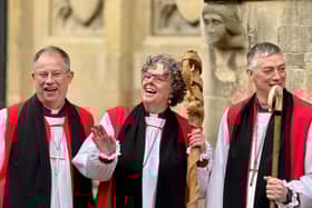 Bishop Steven with newly consecrated Bishops Mary and Dave.