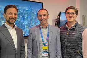 From left, Ryan Kerstein (Associate Medical Director for Research and Innovation), Chris Cleaver (Research and Innovation Manager), and Stefan Hudson (Clinical Innovation Fellow)