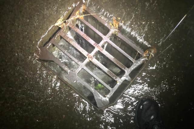 Villagers say the drains couldn't cope with the amount of rain