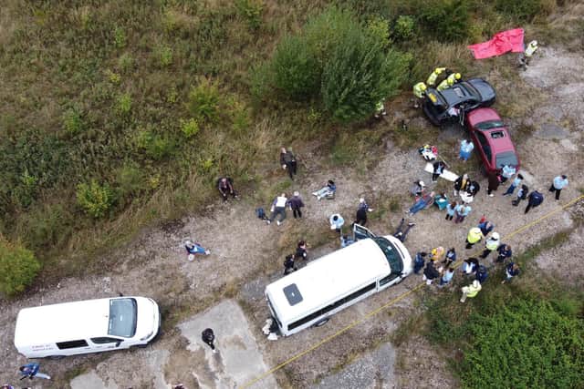 Many of the 'victims' were in a minibus