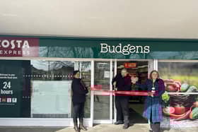 The ribbon cutting at Harvey Road Post Office with (l-r) Post Office trainer, Ashu Jain trainer, Post Office assistant Thomas Taylor  post office assistant and Post Office Business Support Manager Joanne Scott-Ison.