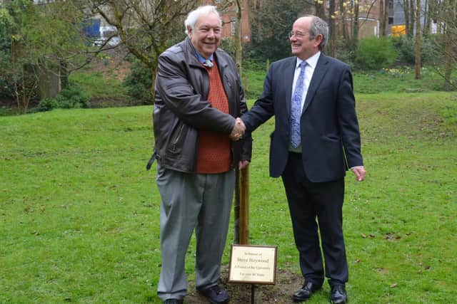 Steve Haywood, left, and vice-chancellor James Tooley