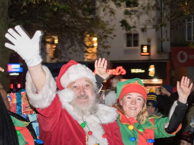 Santa left his Grotto to take part in parade, photo from Phil Richards Photography