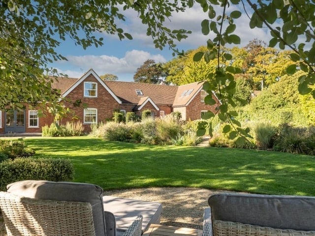 A view from the garden of the property, which is set within a 5,000 square feet site