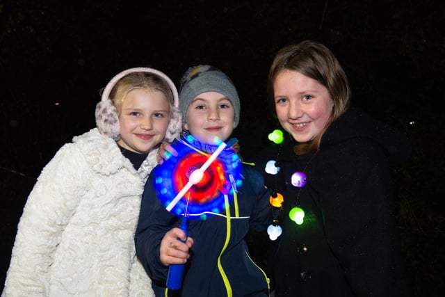 Madeleine (7), Tristan (7) and Darcy (9) wait in anticipation