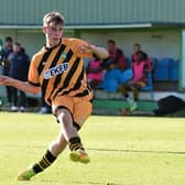 Hayden Beadle strokes home the winning goal in Saturday's win. Photo by Mike Snell.