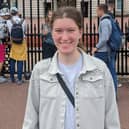 Lydia outside Buckingham Palace 