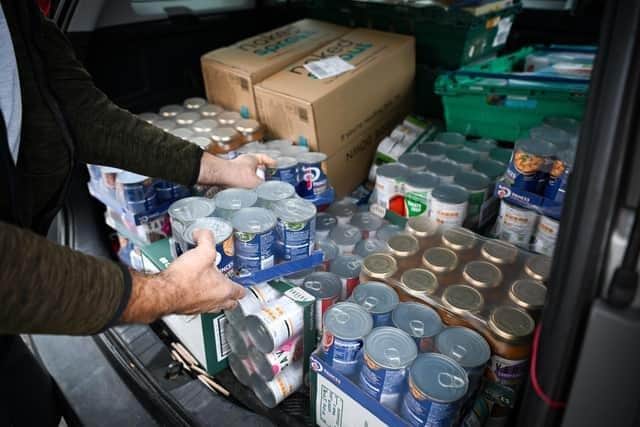 Photo from outside a UK food bank used for illustrative purposes (Photo by Finnbarr Webster/Getty Images)
