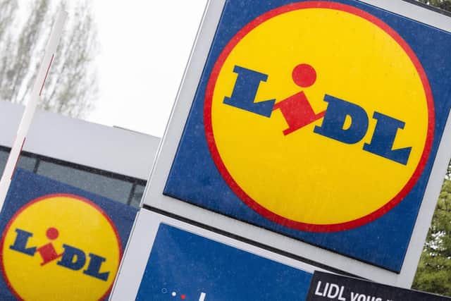 Lidl logo stock photo (Photo by Loic VENANCE /AFP via Getty Images)