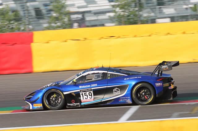 The number 159 Garage 59 McLaren retired from the Spa 24 Hours with radiator damage. Pictures by James Beckett