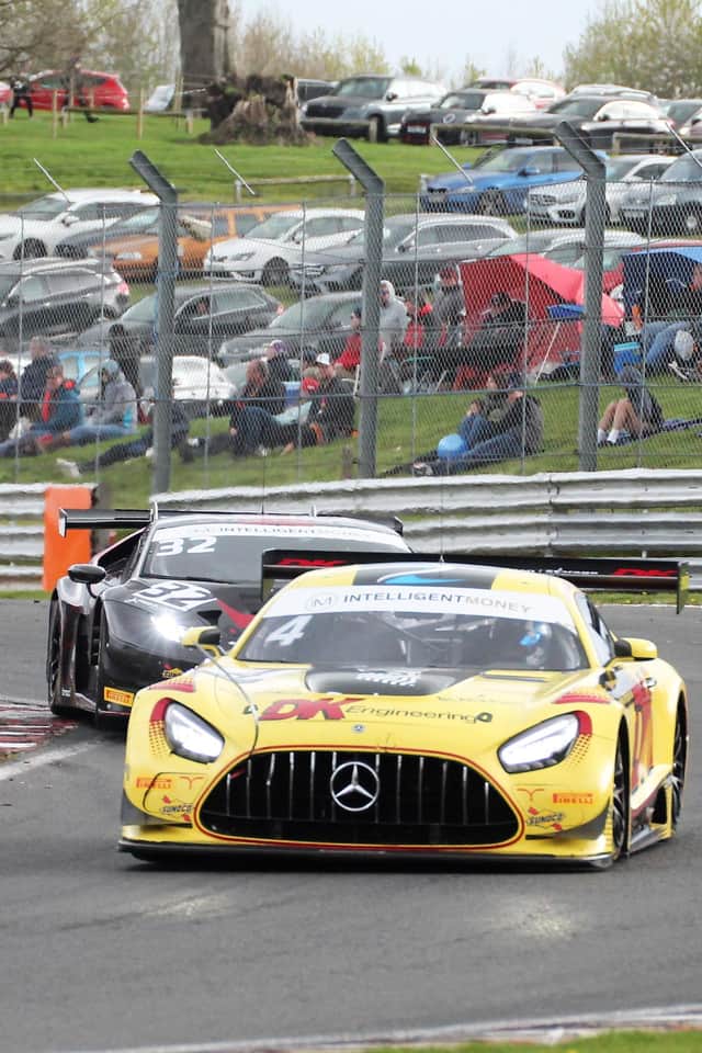 The DK Engineering 2Seas Motorsport Mercedes AMG GT3 of James Cottingham and Lewis Williamson made its British GT Championship debut at Oulton Park (Photo James Beckett)