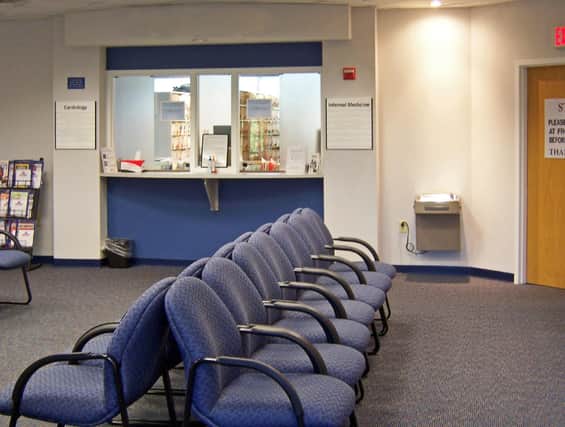 interior shot of a doctor’s waiting room used for illustrative purposes